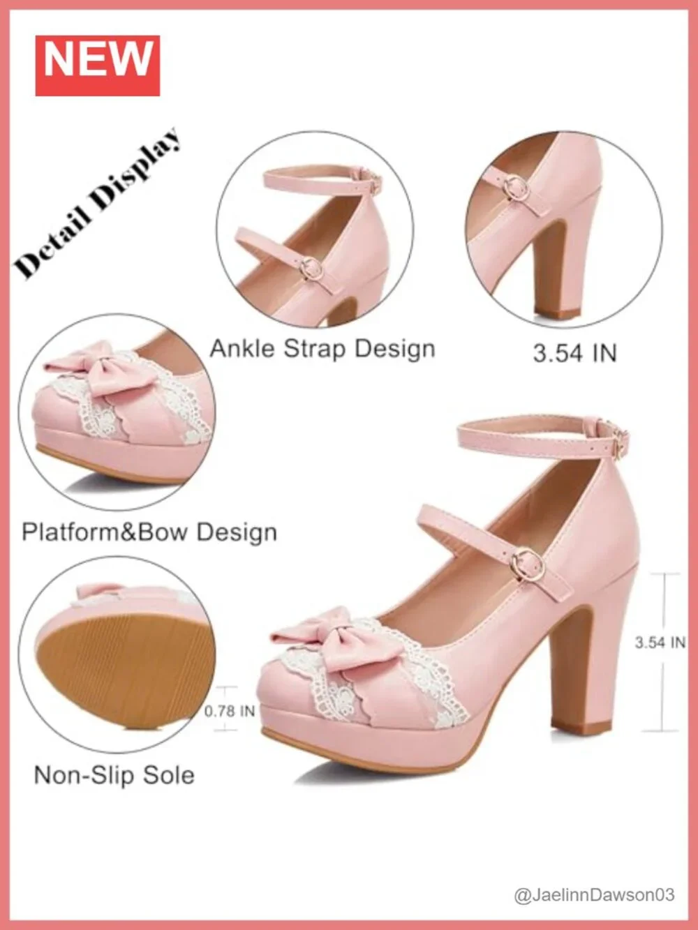 Mary Jane Platform Heels Pumps for Women Lolita Dress Shoes Buckle Strappy Bow